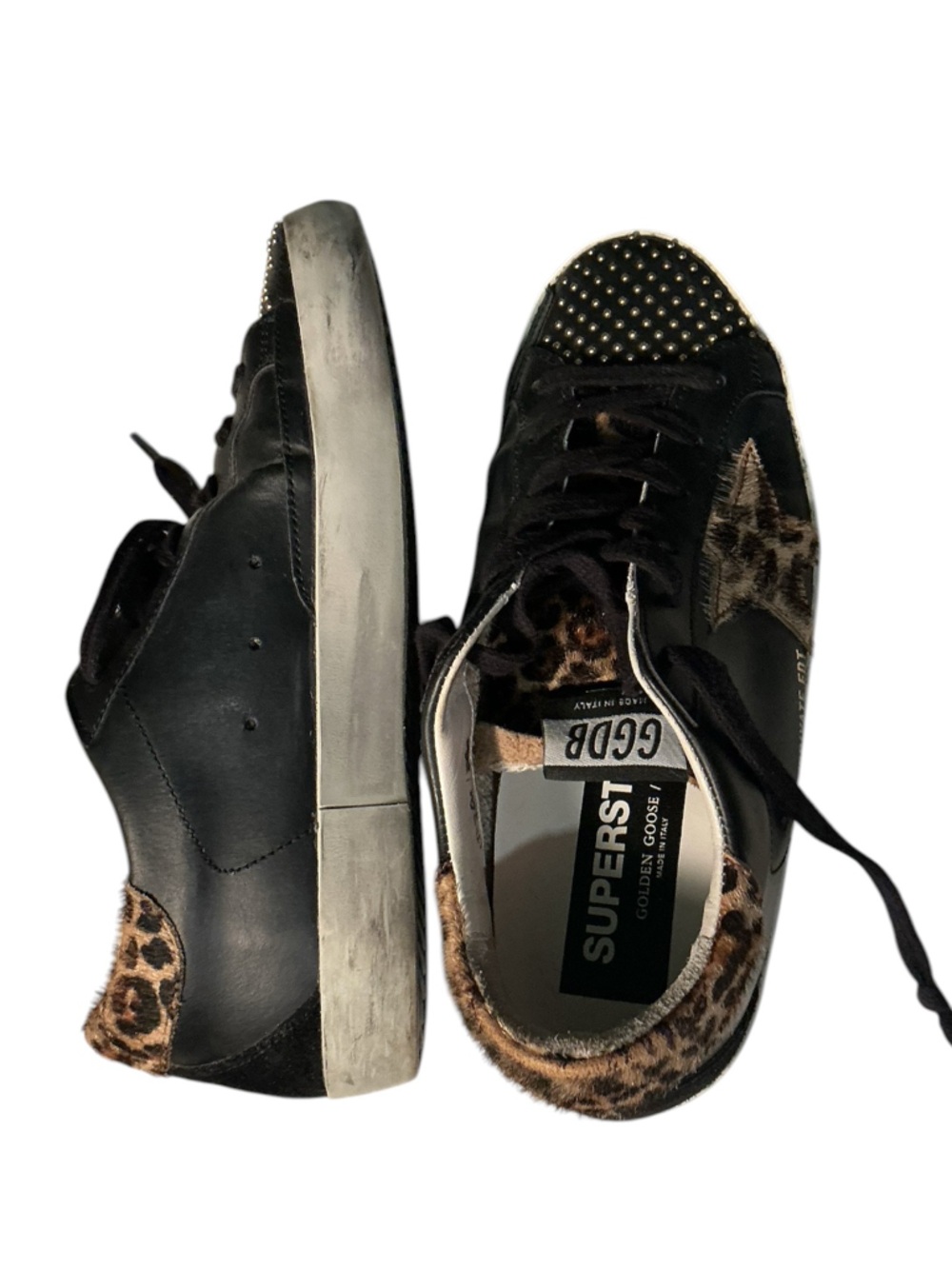 Golden Goose Superstar Pony Hair ,Leopard Print Sneakers - Picture 6 of 16